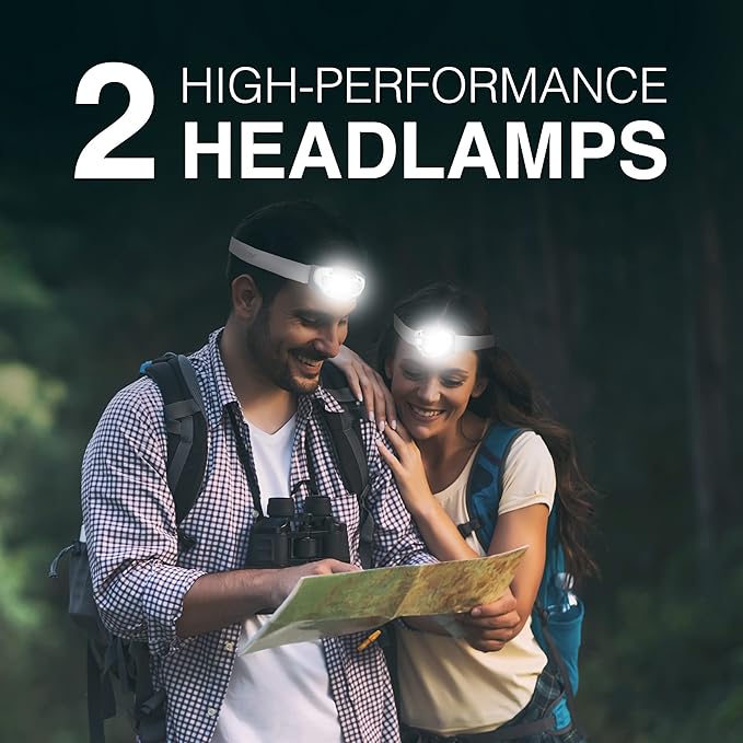 Energizer LED Headlamp PRO (2-Pack), IPX4 Water Resistant Headlamps, High-Performance Head Light
