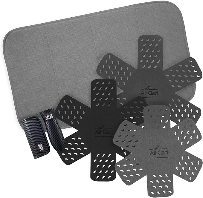 All-Clad Pot Protectors, Grip, and Dish Drying Mat Set: Pot Protectors for Kitchen Organization