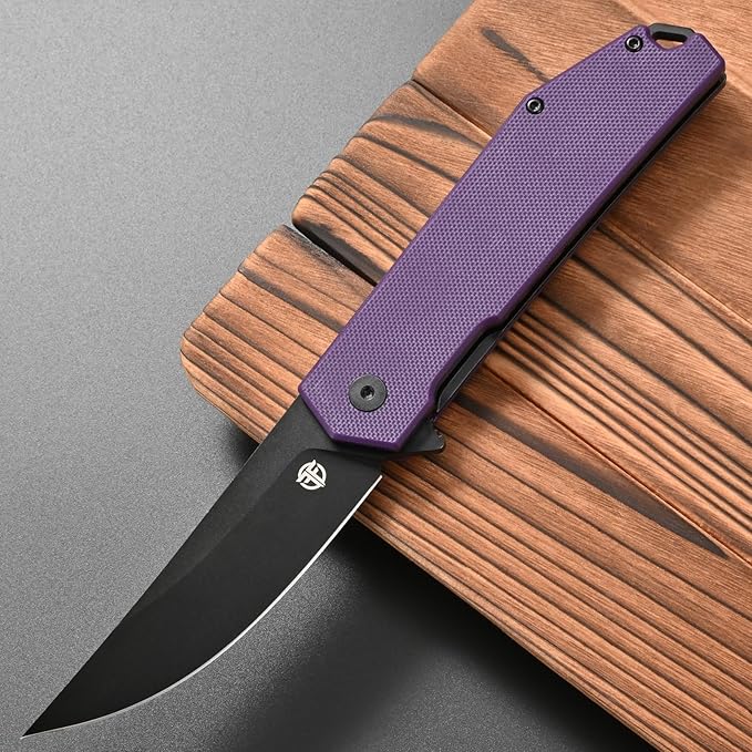 FF18 Folding Pocket Knife,AUS-8 Steel Blade G10 Handle EDC Tool Knife for Outdoor