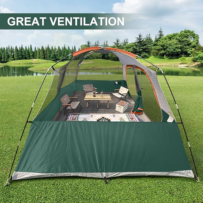 CAMPROS CP Tent 8 Person Camping Tents, Waterproof Windproof Family Tent with Top Rainfly, Large