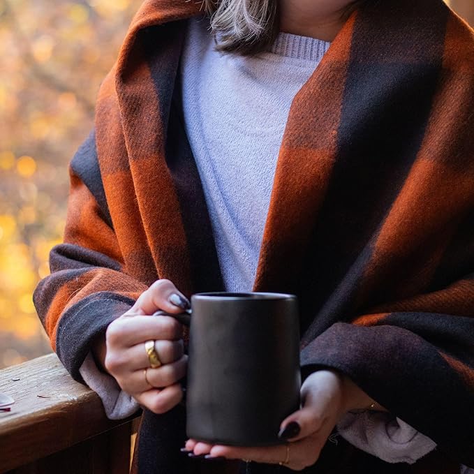 Arcturus Plaid Wool Blankets - 4.5lbs Warm, Heavy, Washable, Large | Great for Camping, Outdoors