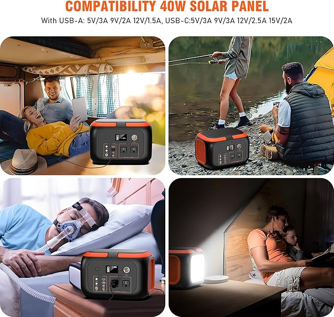 SinKeu Portable Power Station 600W, 296Wh/80000mAh Backup Lithium Battery Pack Bank, 110V Pure Sine