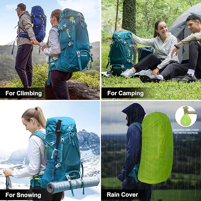 N NEVO RHINO Internal Frame Hiking Backpack 50/60/65/70/80L, Mountain Climbing Camping Backpack