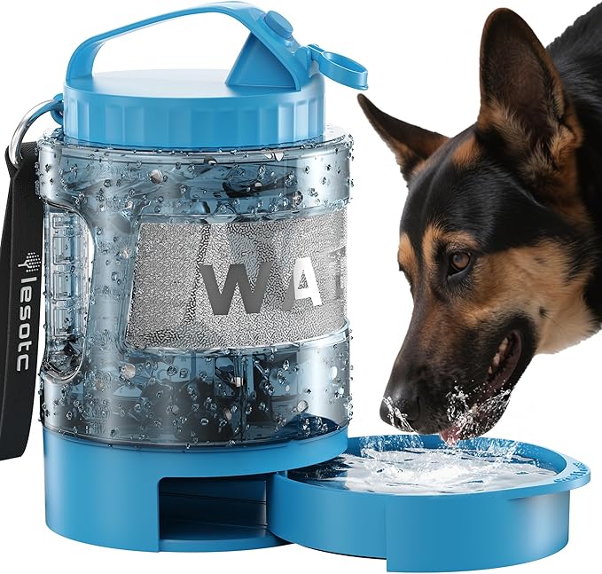 Dog Water Bottle Travel Portable - 77oz Large Travel Water Bowl Dispenser for Dogs Camping