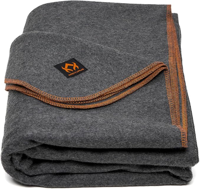 Arcturus Military Wool Blanket - Warm, Thick, Washable - Great for Outdoors, Camping, Stadium