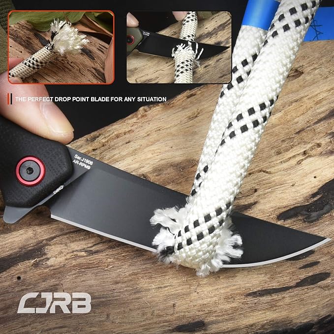 CJRB Tactical Knife, Small Folding Pocket Knife with AR-RPM9 Steel Blade and G10 Handle for Men