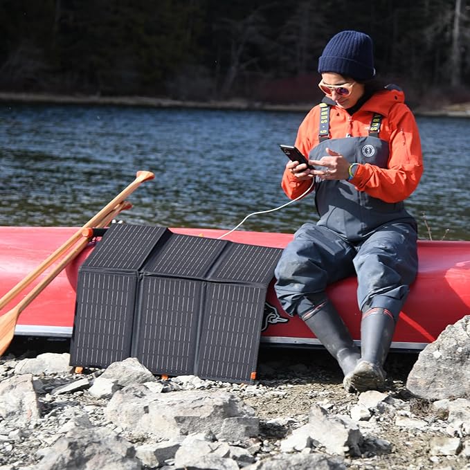 [Upgraded] FlexSolar 60W Portable Solar Panels Chargers QC3.0 USB-A USB-C DC5521 8mm Output
