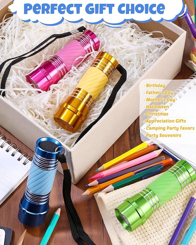 EverBrite 4-Pack Mini LED Aluminum Flashlight Party Favors Colors Assorted for Hurricane Supplies