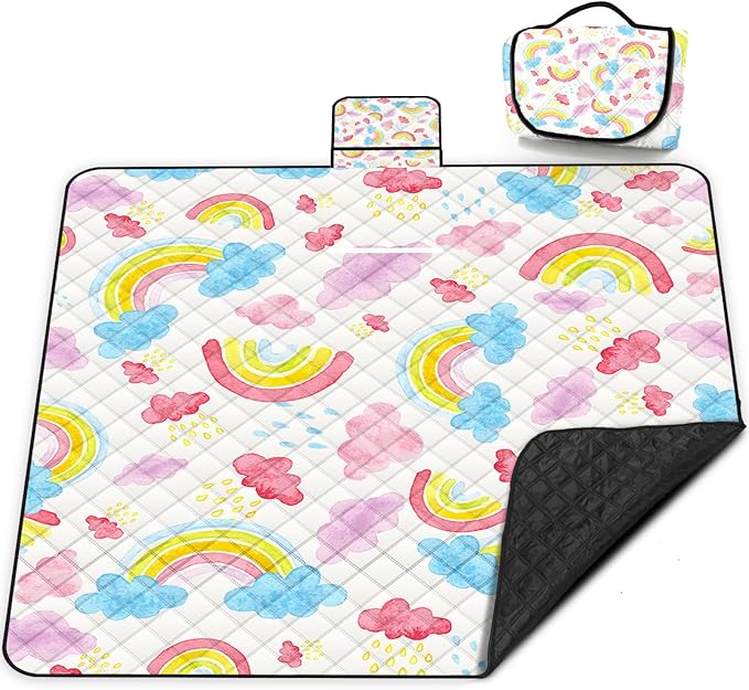 Extra Large Picnic Blanket Waterproof,80"x 80"Foldable Machine Washable Beach Blanket,Outdoor