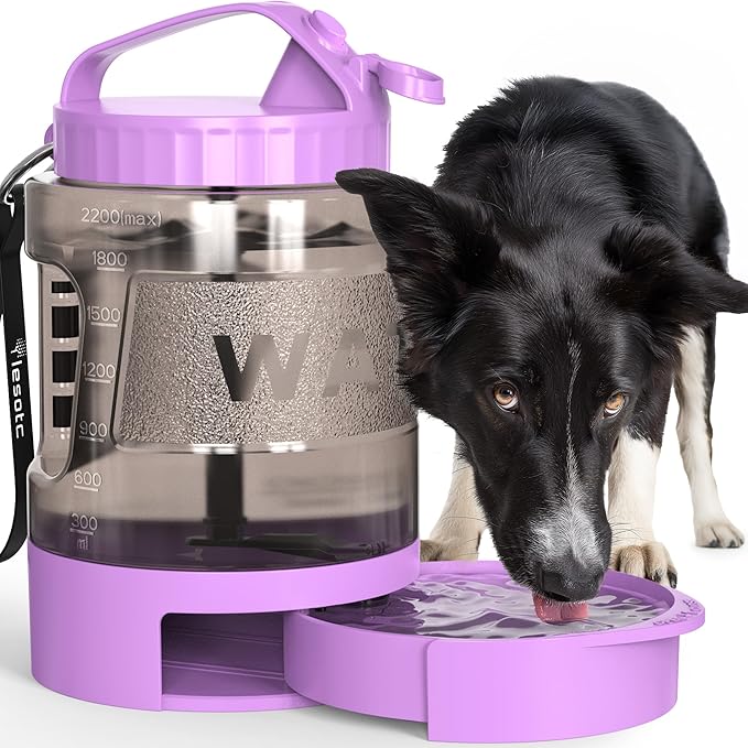 Dog Water Bottle Portable Travel - 77oz Large Travel Water Bowl for Dogs Camping Hiking Beach