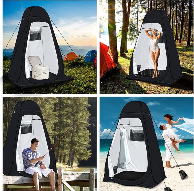 anngrowy Shower Tent Pop-Up Privacy Tent Camping Portable Toilet Tent Outdoor Camp Bathroom
