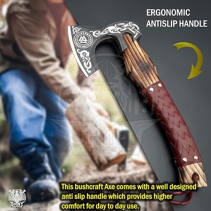 SHINY CRAFTS®- Personalized Viking Axe – Best Gift for Husband Decorative Hatchet for Father’s Day