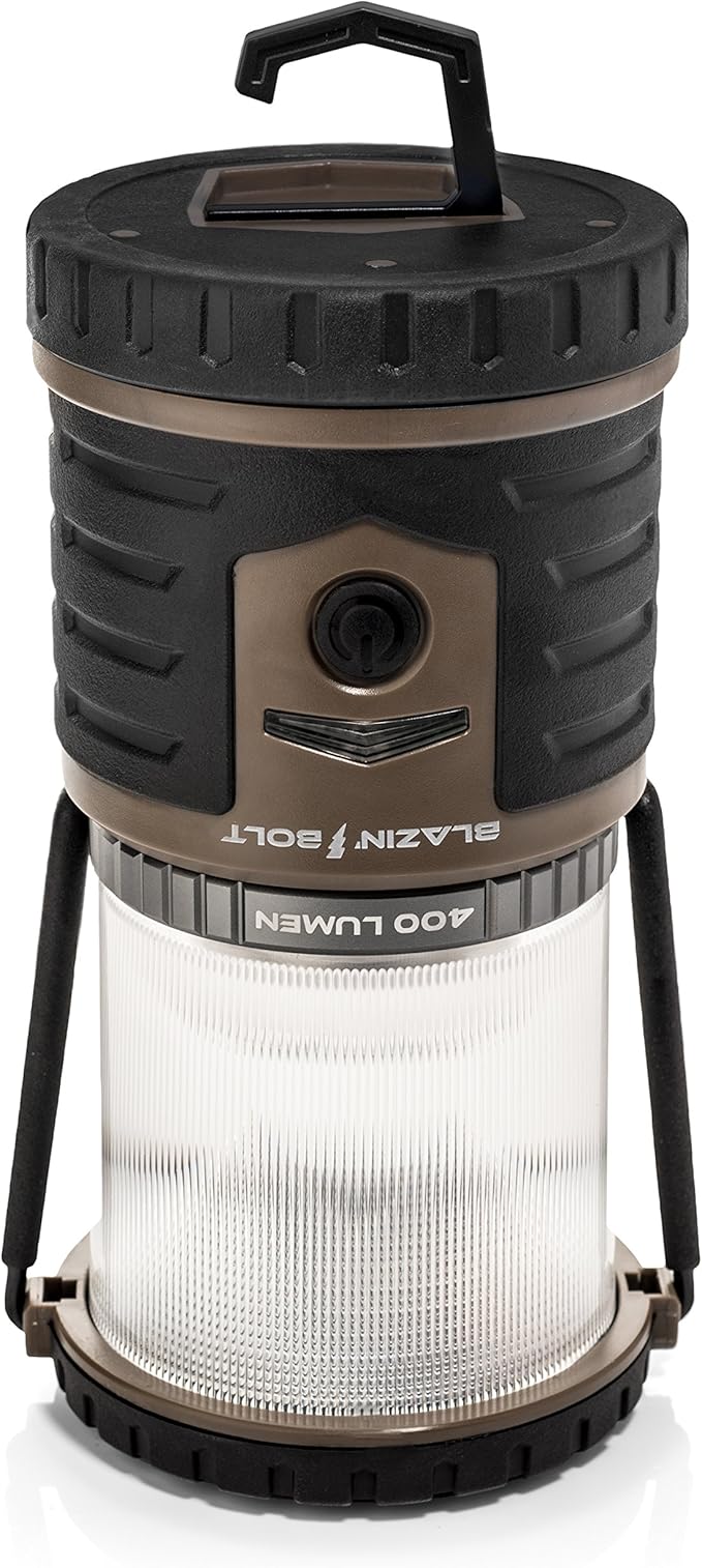 Blazin Bolt Rugged USB Rechargeable Lantern | 6000mAh Power Bank | 400 Lumen | 400 Hours of Light |