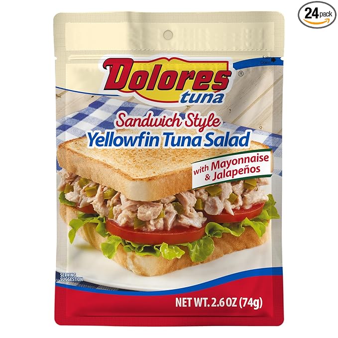 Dolores Chunk Light Yellowfin Tuna with Mayonnaise and Jalapeno Peppers, 2.6 oz (Pack of 24)