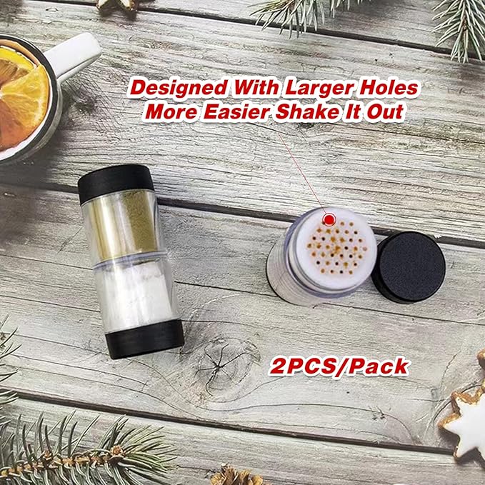 Sunmei Salt and Pepper Shakers Moisture Proof Set, 2-in-1 Portable Spice Shaker with Airtight Lid