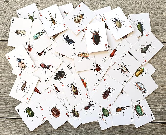 Bugs Kingdom Playing Cards (Poker Deck 54 Cards All Different) Beetles Bugs Entomology Art Creepy