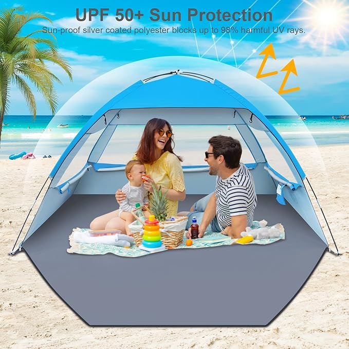 Gorich Beach Tent Sun Shelter for 3/4-5/6-7/8-10 Person with UPF 50ï¼?UV Protection, Lightweight &