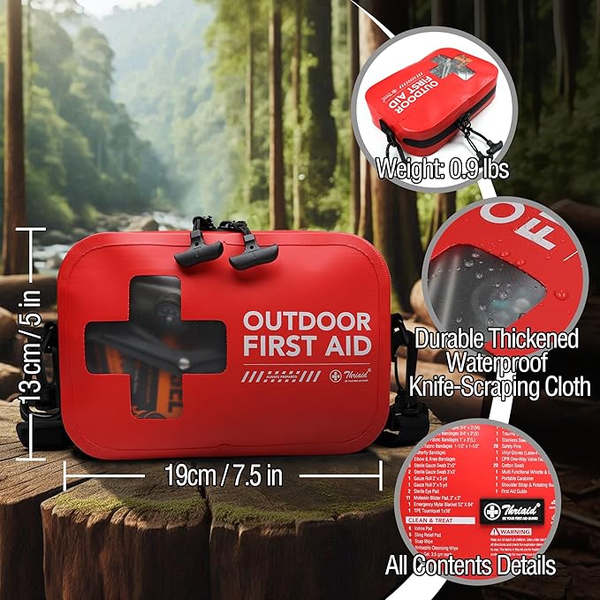 152 PCS Waterproof First Aid Kit, Portable Small Boat Dry Bag Bug Out Bags, Emergency Medical Kit