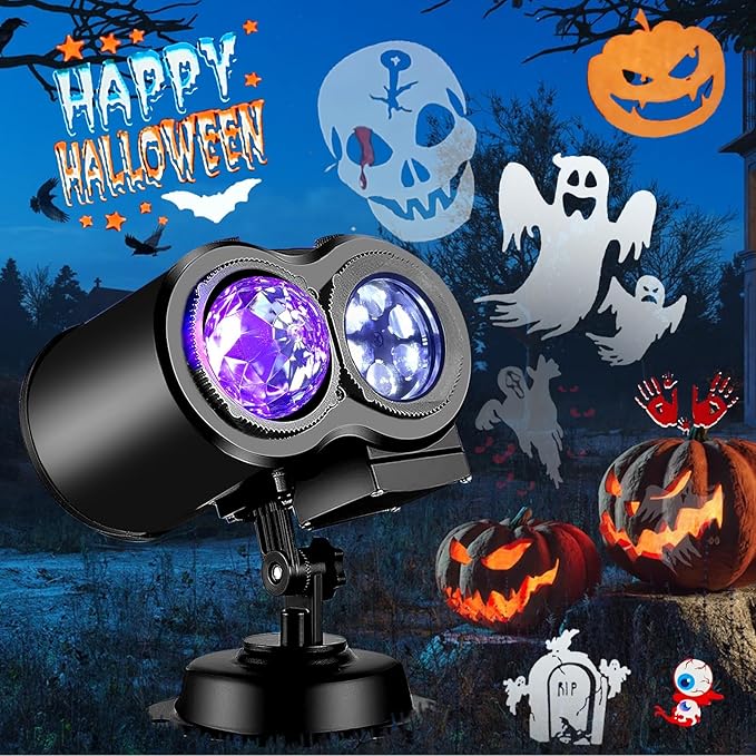 2025 Upgraded Brighter Halloween Decorations Projector Lights for Home, FLITI 19 HD Slide Christmas