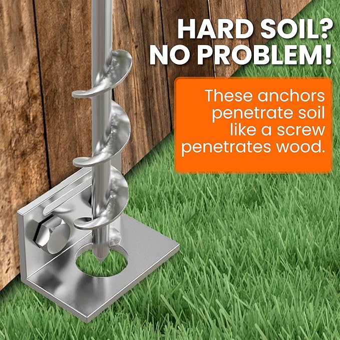 Ground Anchors Screw In - 24" Set of 4,6,8 with Brackets and Drill Bit - Earth Anchors - Mobile