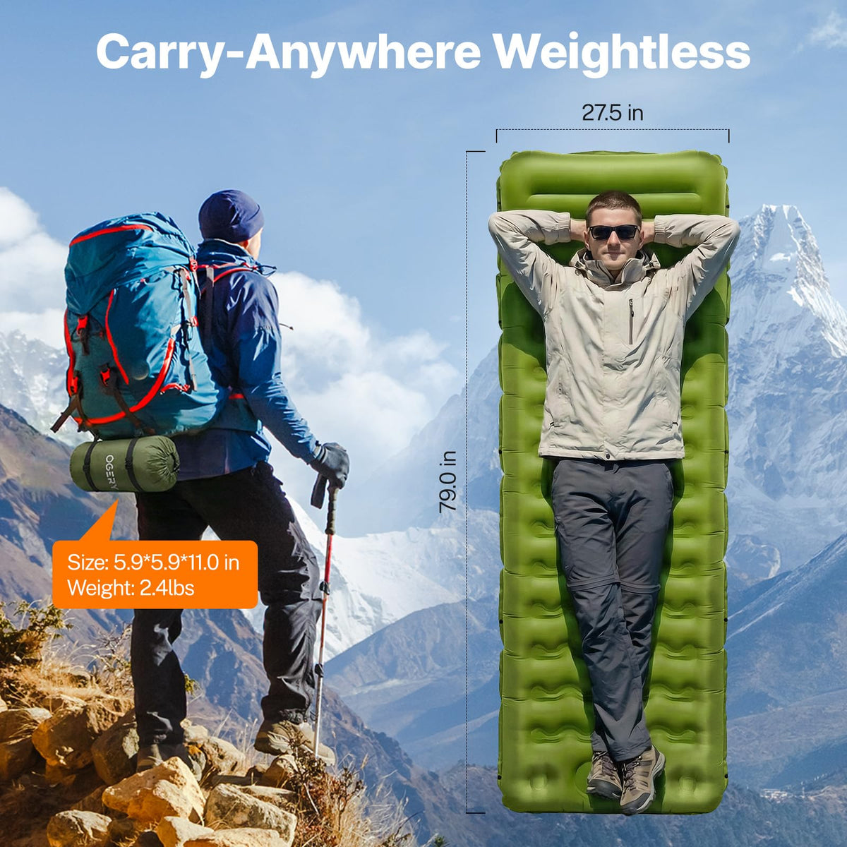 OGERY Sleeping Pad - Ultralight - product view 4