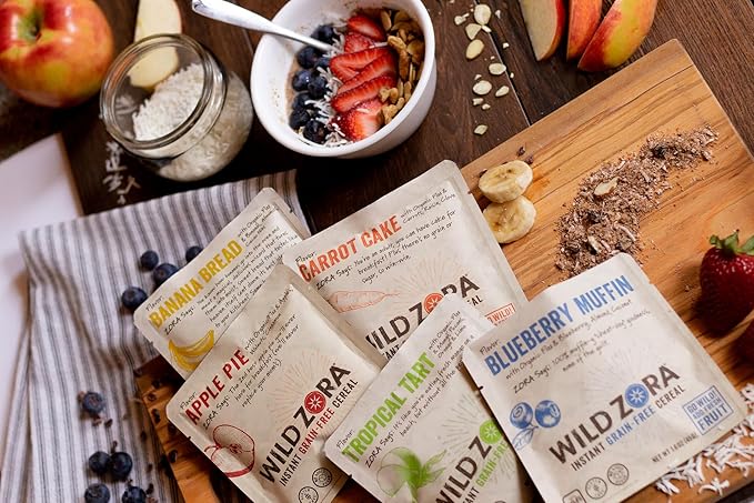 Wild Zora Instant Grain-Free Hot Cereal - Tasty Paleo Friendly Cereals, Instant Hot Meal, Breakfast