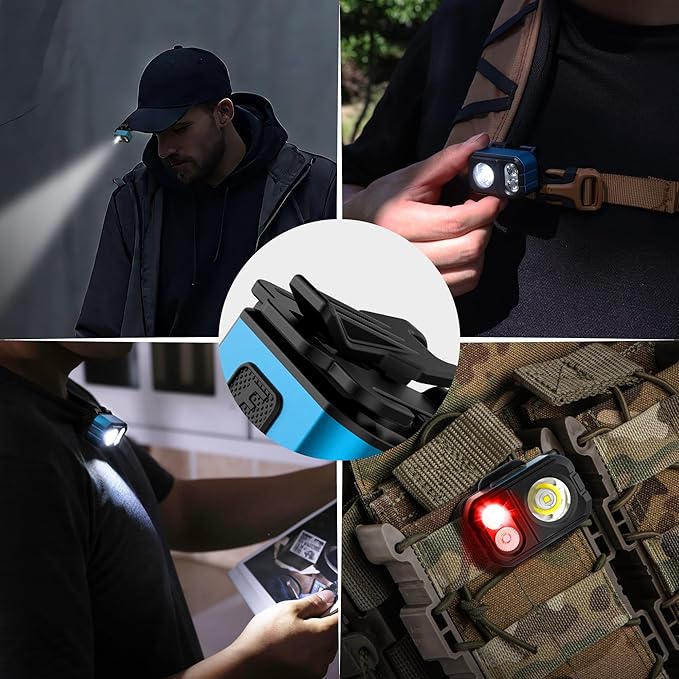 EverBrite Rechargeable LED Headlamp, Only 1.59 OZ Ultra-Light with Hat Clip, IP67 Waterproof
