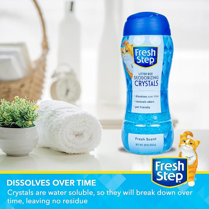 Fresh Step Cat Litter Crystals in Fresh Scent - Cat Litter Box Deodorizer - Combats Odors and