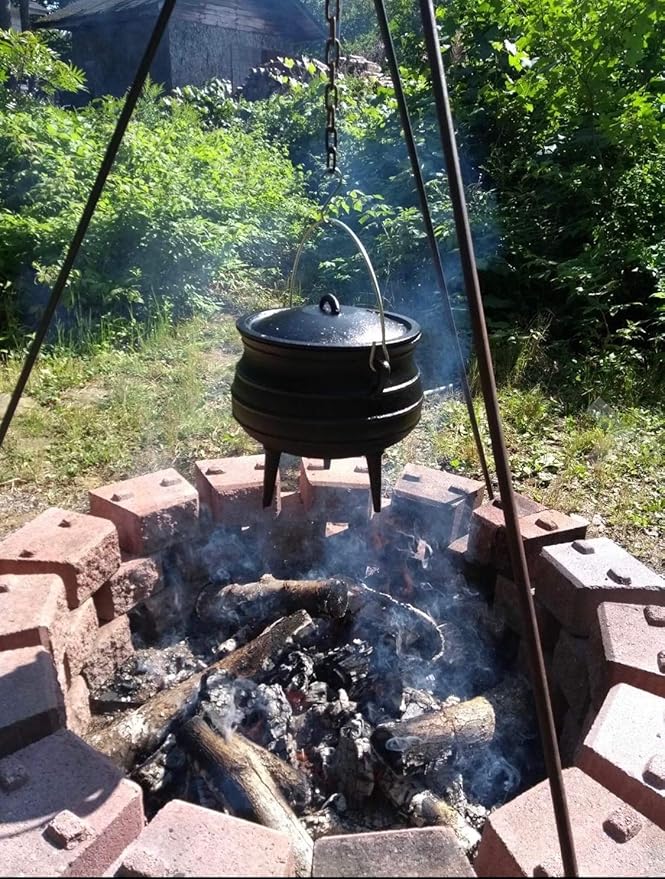 Cuisiland 14QT Cast Iron Potjie Cauldron Pot with Lid & 3 Legs – Pre-Seasoned South African-Style