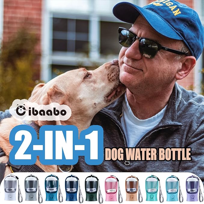 Dog Water Bottle with Food Container, Travel Puppy Water Bowl, Portable Pet Dispenser, Dog Stuff