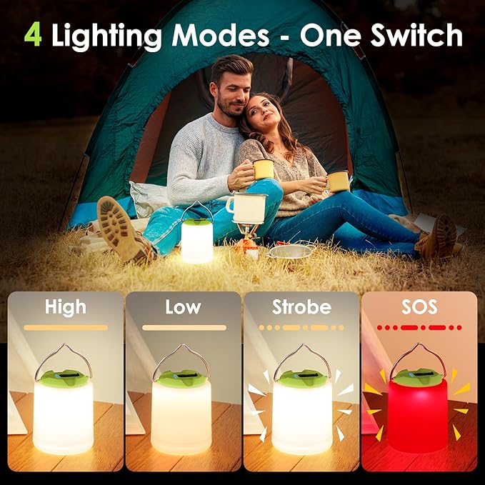 LED Camping Lantern, Rechargeable Camping Light, 4 Modes Outdoor Flashlights Lanterns with 1000LM