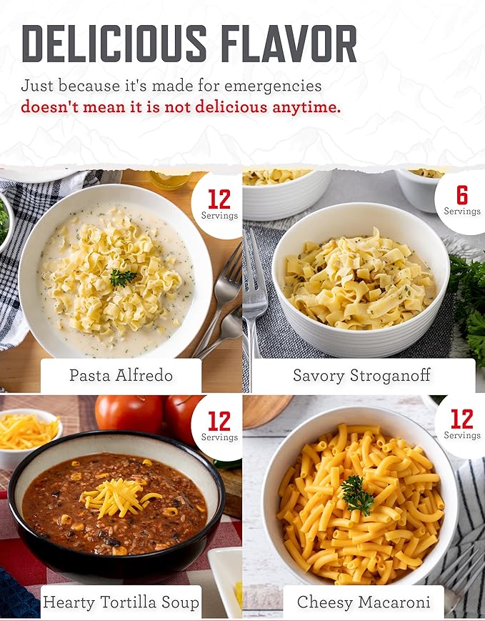 ReadyWise Emergency Food Supply - 84 Servings Breakfast & Entrée Bucket, Protein Meals, Dehydrated