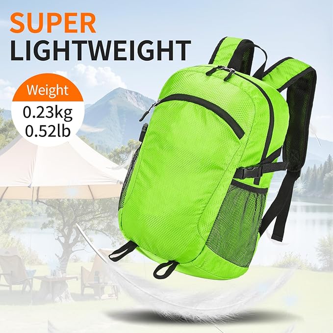 Small Hiking Daypack,15L Water-Resistant Hiking Backpack Packable Lightweight Travel Day Pack for