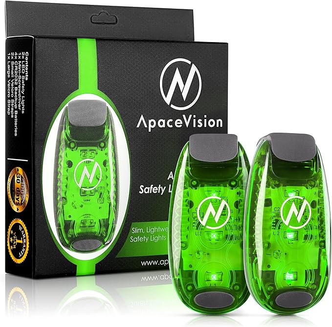 LED Safety Light (2 Pack) - Clip On Strobe/Running Lights for Runners, Dog, Bike, Walking, Boat