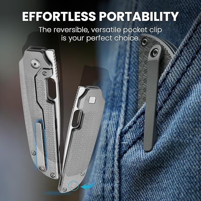 Kizer Varatas Pocket Knife, 3.27 Inches S35VN Blade Folding EDC Knife with Titanium Handle, Thumb