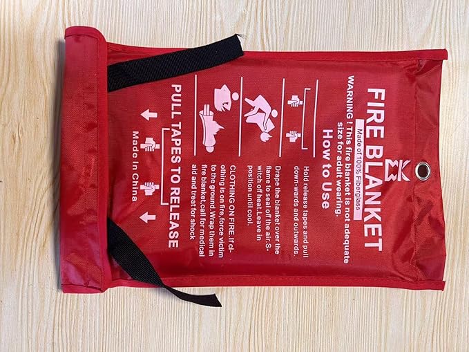 Fire Blanket for Kitchen Home Emergency - Fiberglass Blankets Fire Survival Suspension Flames