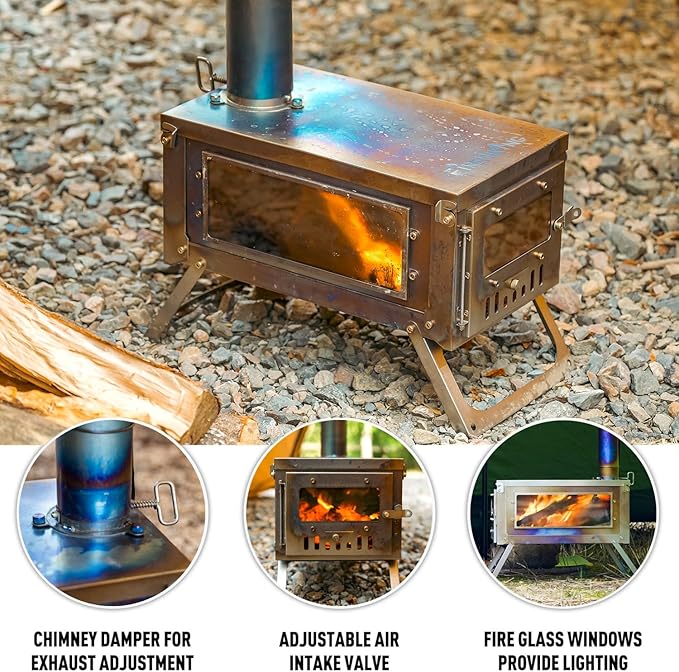 FireHiking Titanium Stove Portable Folding Tent Ta1 Stove Slide Mini for Camping Backpacking