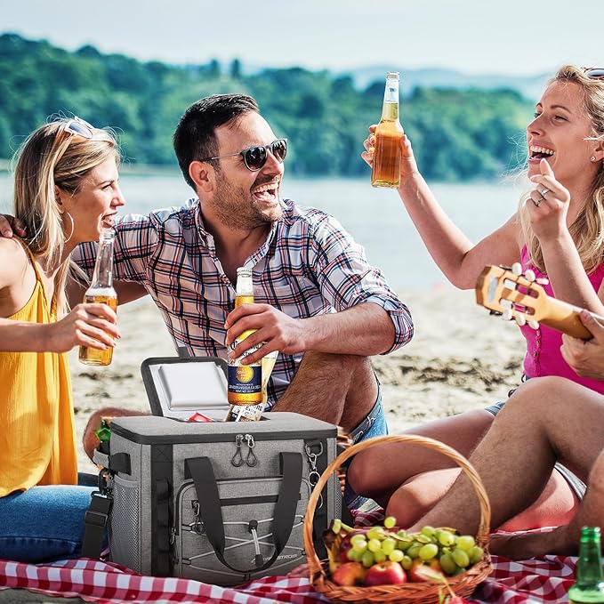 Maelstrom Soft Sided Cooler Bag, 30/40 Can Collapsible Insulated Ice Chest, Large Leakproof Camping