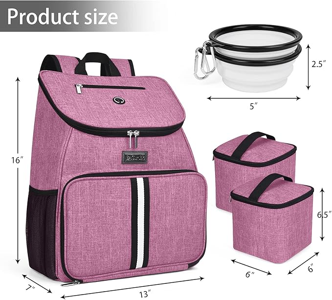 BAGLHER丨Dog Travel Bag, Airline Approved Pet Supplies Backpack, Dog Travel Backpack with 2 Silicone