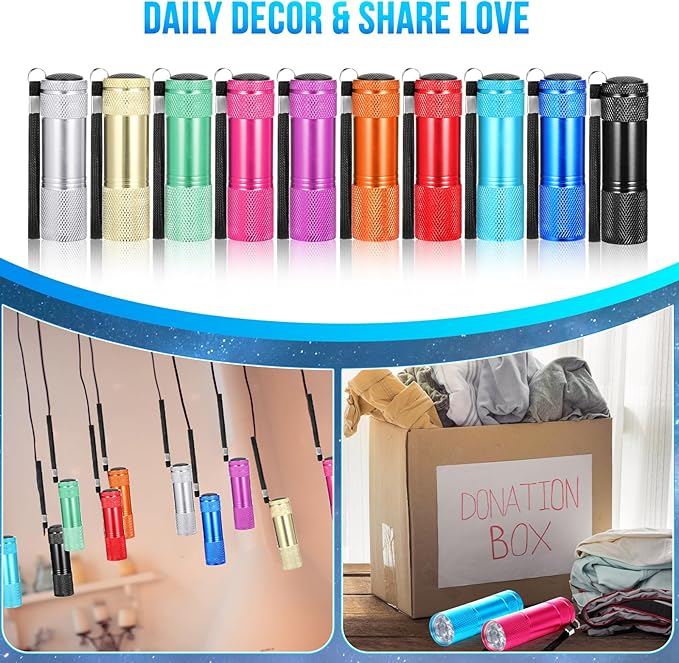 VIHOSE 150 Pcs Mini Flashlights Bulk, Bright Flashlights Set, Aluminum LED Handheld Torches for