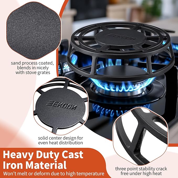 Feekoon Heat Diffuser for Gas Stove, 9.4 Cast Iron Flame Tamer, Stove Top Simmer Plate to Even Heat