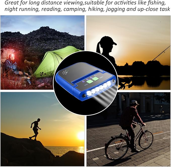 Mudder LED Clip on Cap Lights USB Rechargeable Cap Flashlight Clip Waterproof Ultra Bright Hat