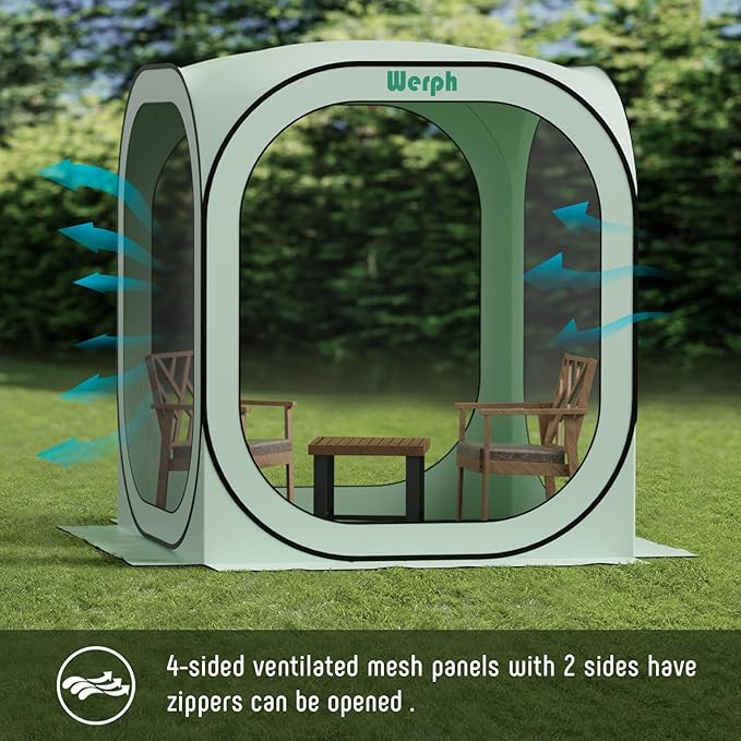 Pop Up Tent，Portable Canopy Tent with Mesh Mosquito Net, Screen House Room Canopy Shade Screen 6 x