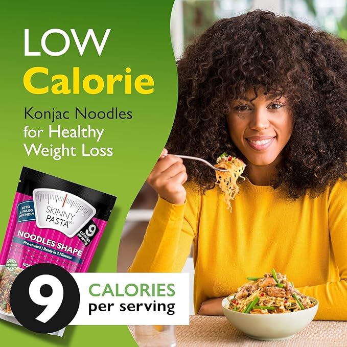SKINNY PASTA Angel Hair - Healthy Konjac Shirataki Noodles, Low Carb Keto Pasta, Gluten Free, 6 Pack