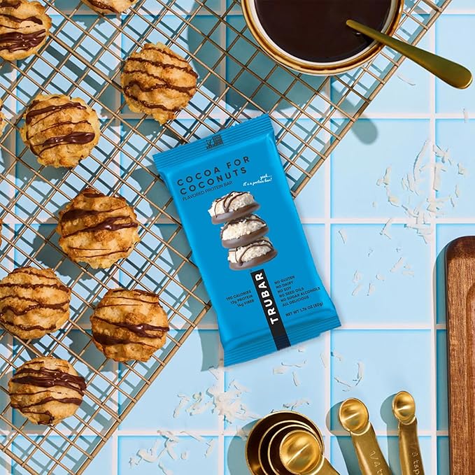 TRUBAR Vegan Protein Bar, Cocoa For Coconuts, Gluten Free, Plant Based Protein, Dairy Free, Non