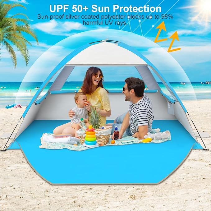 Gorich Beach Tent Sun Shelter for 3/4-5/6-7/8-10 Person with UPF 50ï¼?UV Protection, Lightweight &