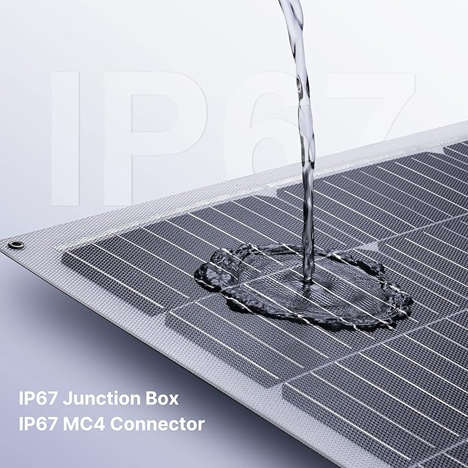 100W 12V Flexible Solar Panel 9BB Monocrystalline Cell 12 Volt Semi-Flexible for Marine RV Trailer