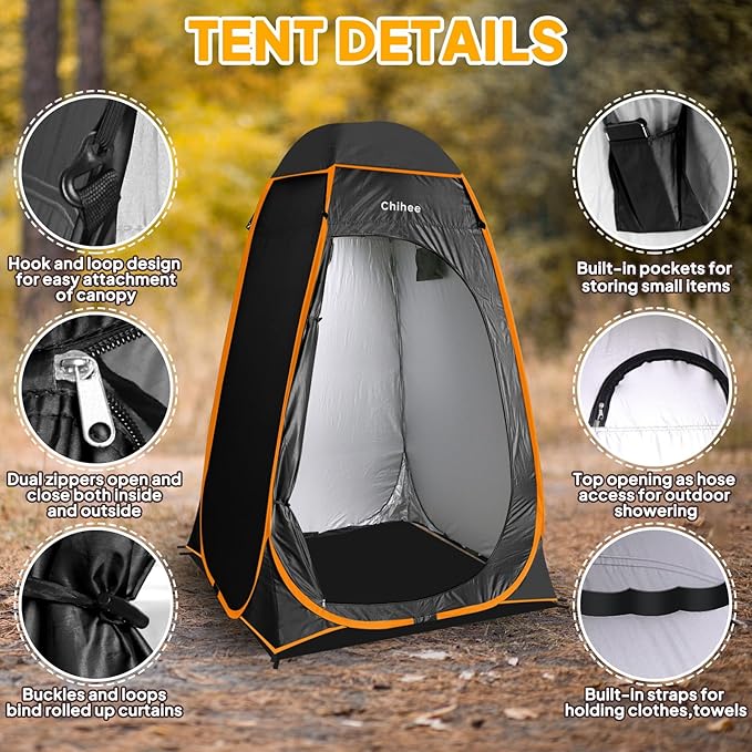 Chihee Outdoor Privacy Shelter Pop Up Camping Bathroom Tent Pod Portable Changing 1 Room Instant