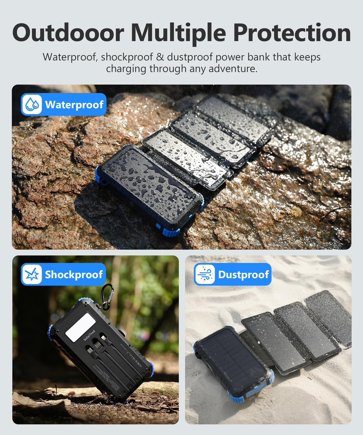 SolarTred Portable Power Bank - 20000mAh, Solar - product view 6