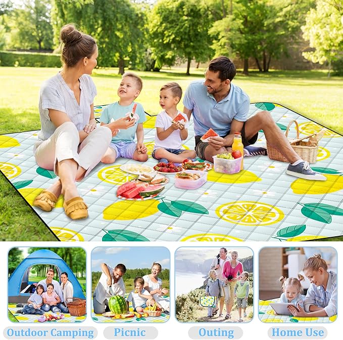 Extra Large Picnic Blanket Waterproof,80"x 80"Foldable Machine Washable Beach Blankets,Outdoor